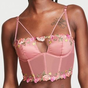 VS Very Sexy Dusty Rose Emroidered Corset Top